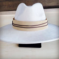 Wide Genuine Leather Bone Suede Hat Band Only 953w