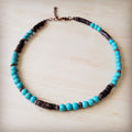 **Natural American Turquoise Beaded Collar Necklace 262f