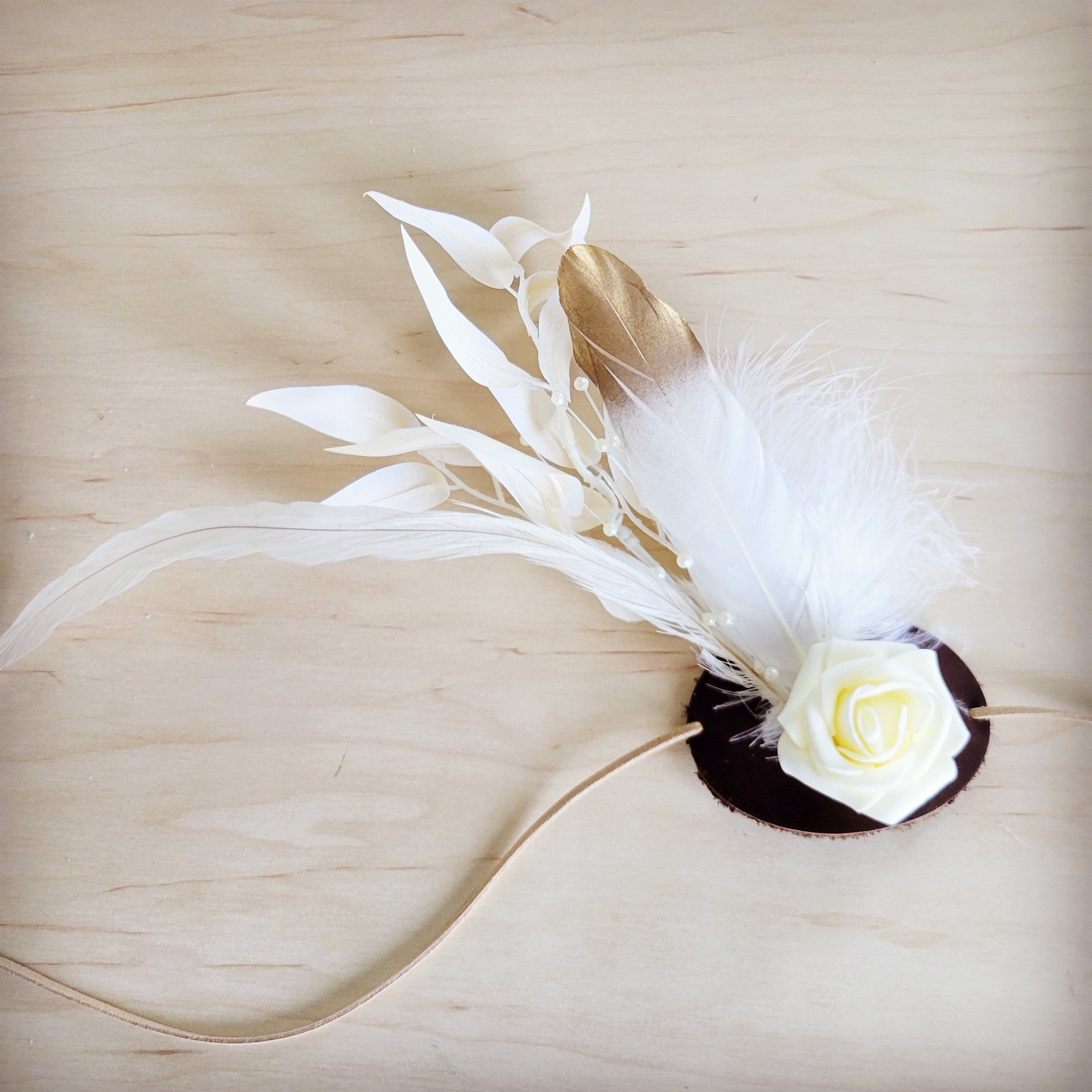 Boho Western Wedding Floral Bridal Hat Band Only 984v