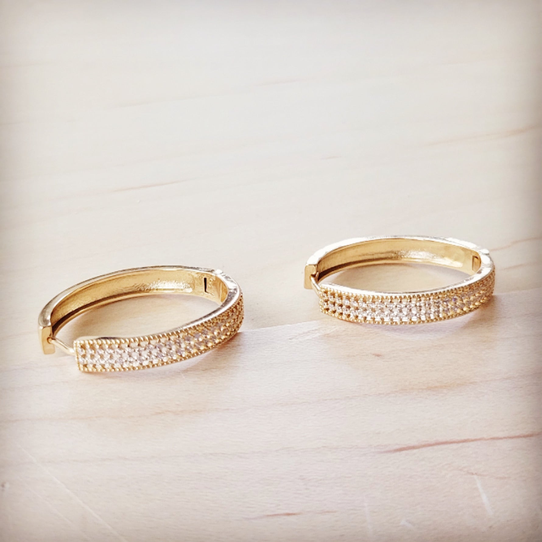 Indulgent Pave Eternity Gold Hoop Earrings 219cm