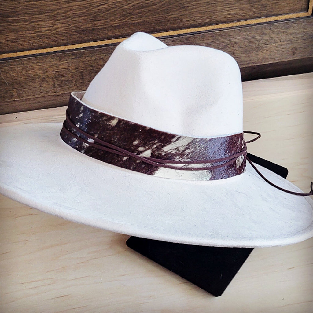 Wide Genuine Hair Hide Silver Metallic Hat Band Only 953z