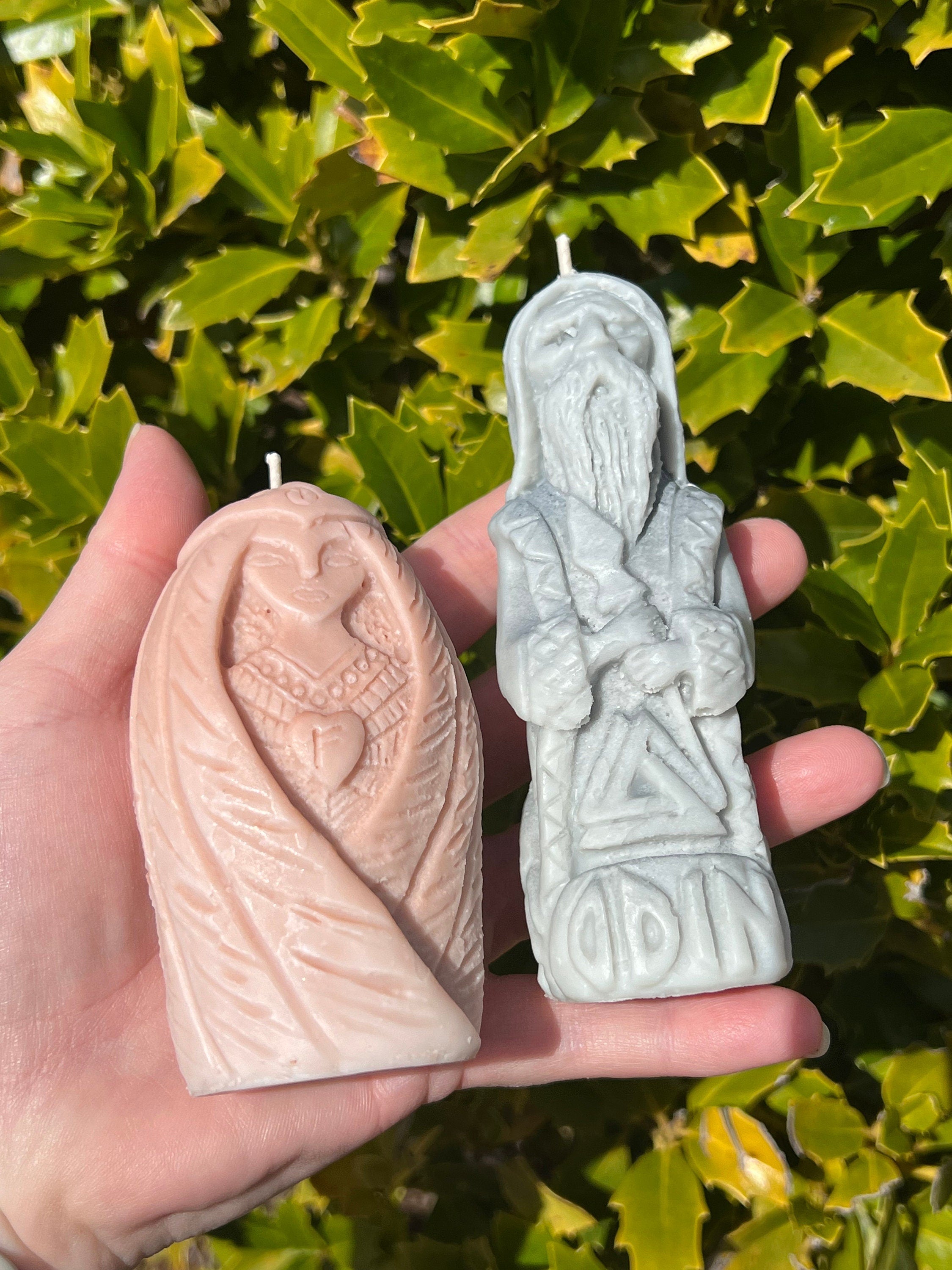 SPECIAL EDITION Freya Candle | Freyja Seidr Magic Fehu Runic Offering Ritual Figure Norse Viking Goddess Witchcraft Altar Spell Deity Statue