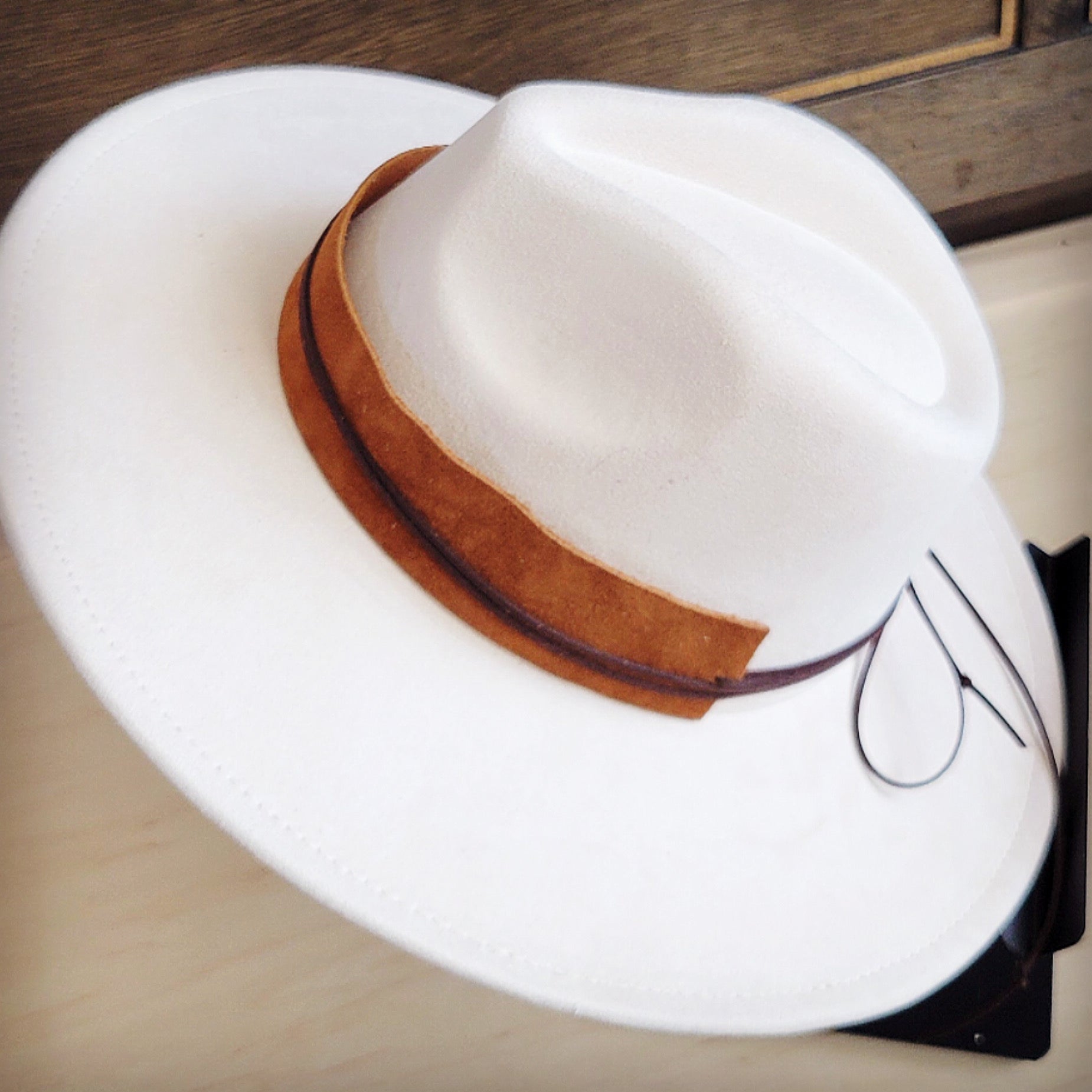 Wide Genuine Tan Suede Hat Band Only 954i