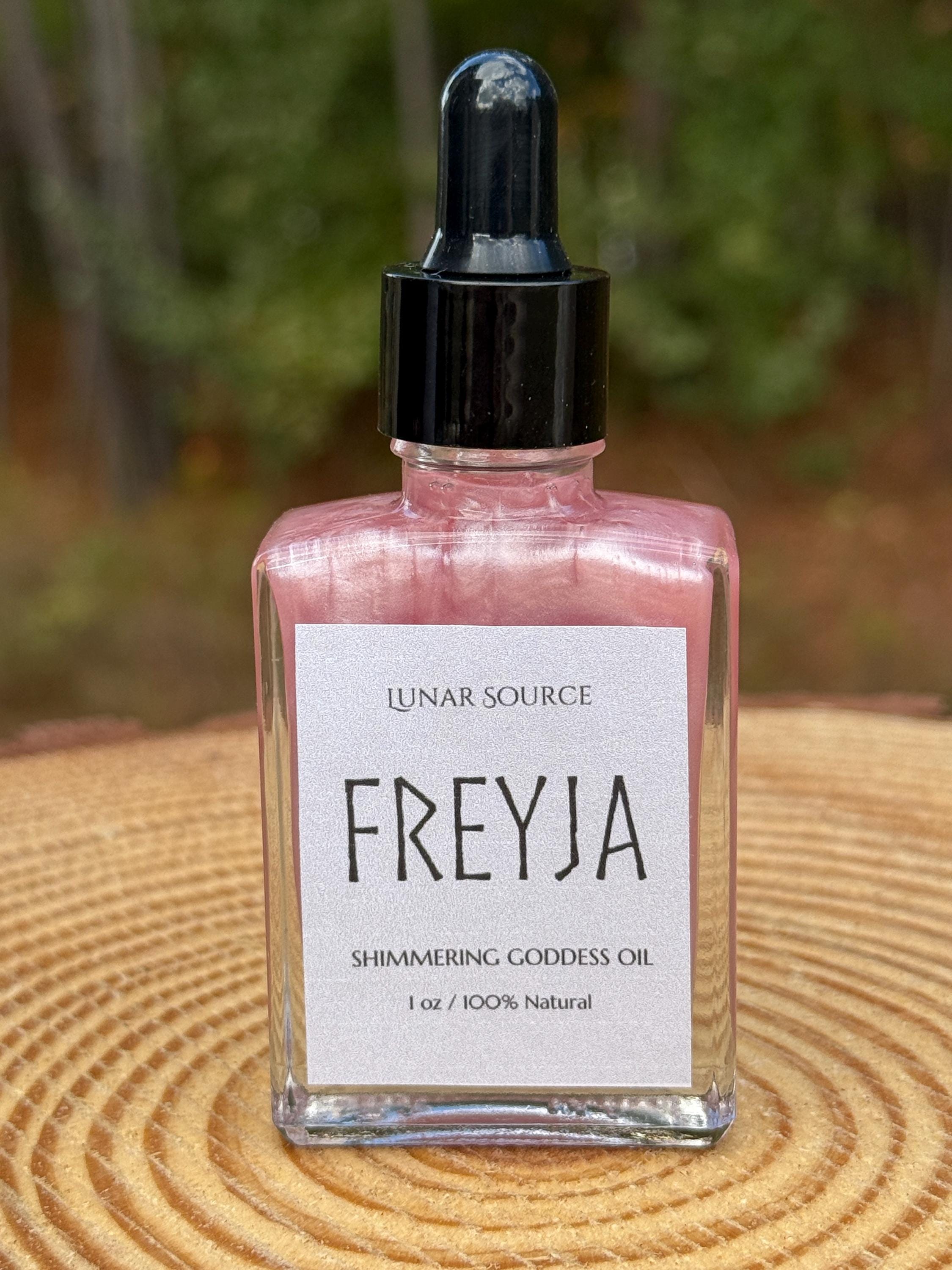 Freya Luxury Shimmering Body Perfume Oil Nordic Goddess of Love Seidr Magic Freyja Witchcraft Altar Ritual Spell Deity Intention Pagan Gift
