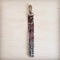 Brown Floral Genuine Leather Key Chain/ Purse Clip 703q
