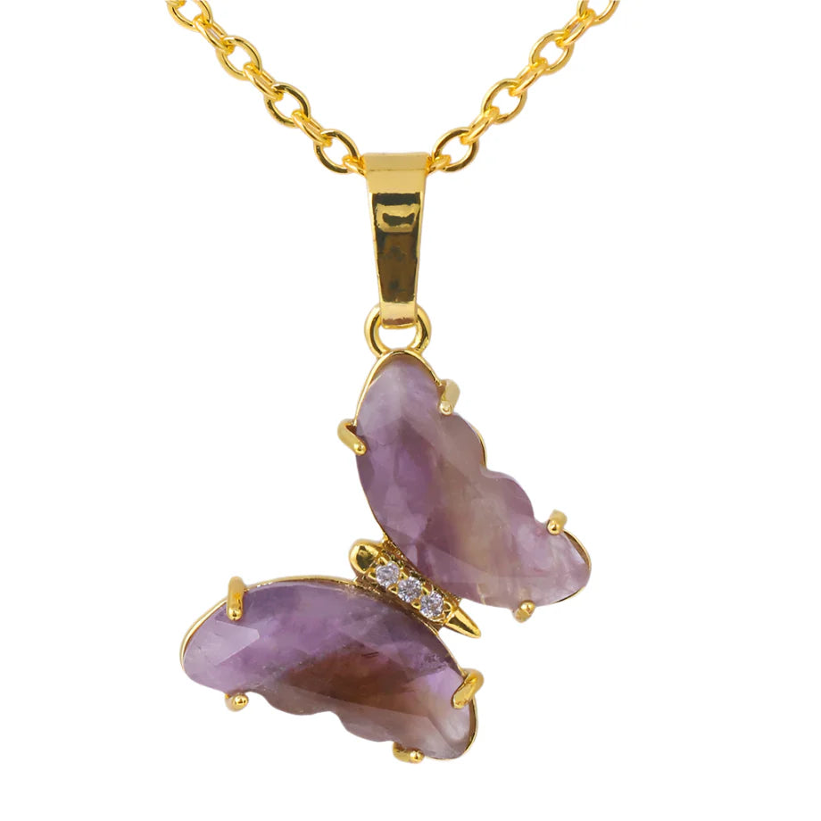 Crystal Butterfly Necklace & Ring
