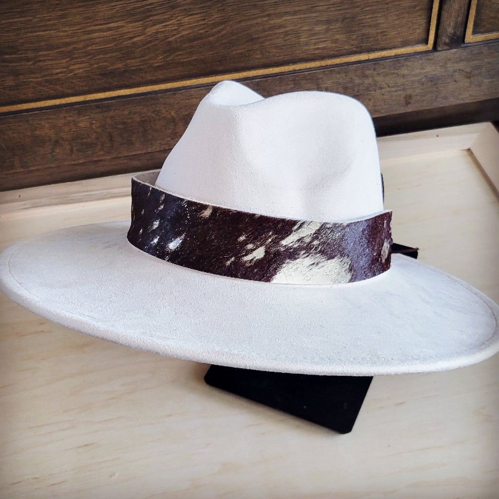 Wide Genuine Hair Hide Silver Metallic Hat Band Only 953z