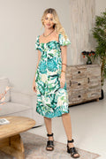 Andrea's Adventure Empire Waist Dress In Turquoise