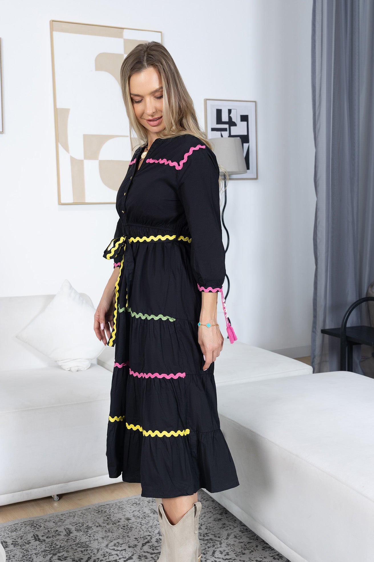 Carnival Sway Dress in Neon Dusk