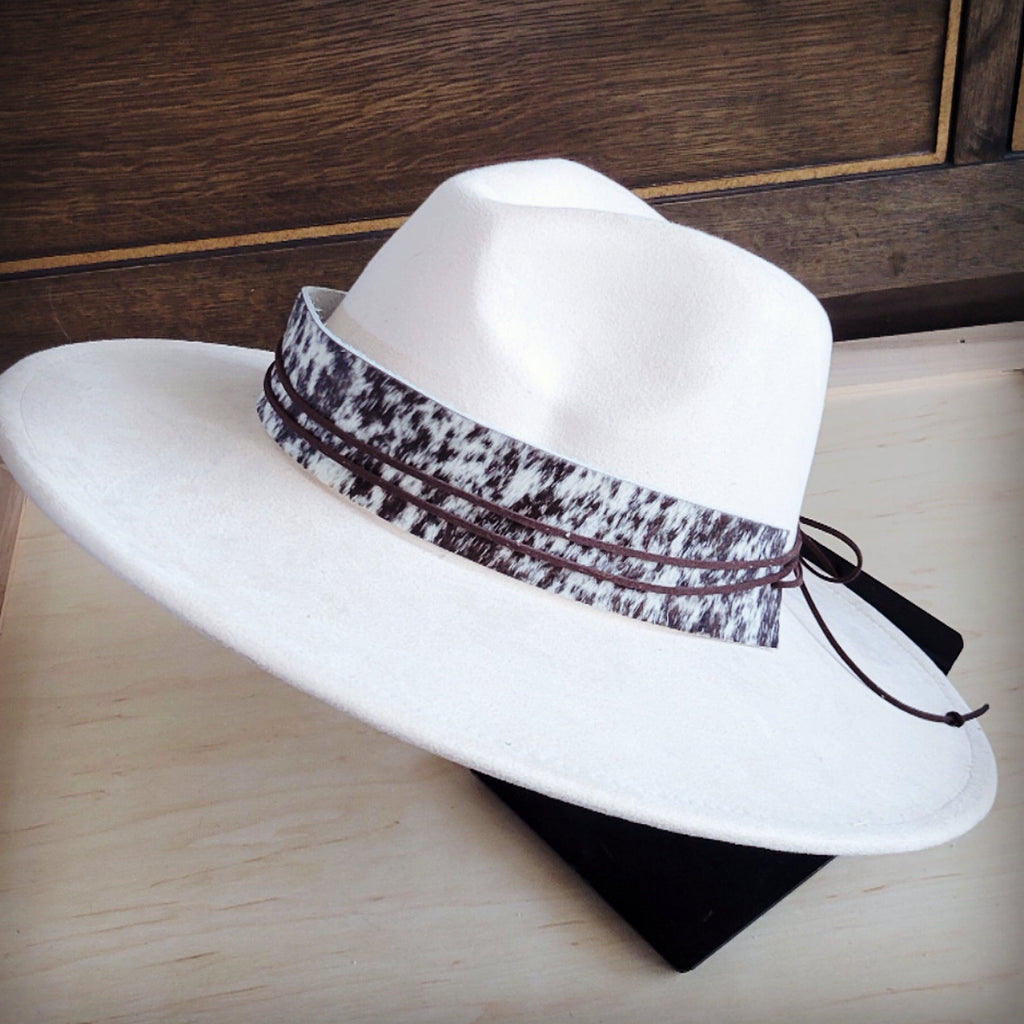 Wide Genuine Hair Hide Black Spotted Hat Band Only 953x