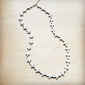 **White Turquoise & Wood Beaded Cross Necklace 258o