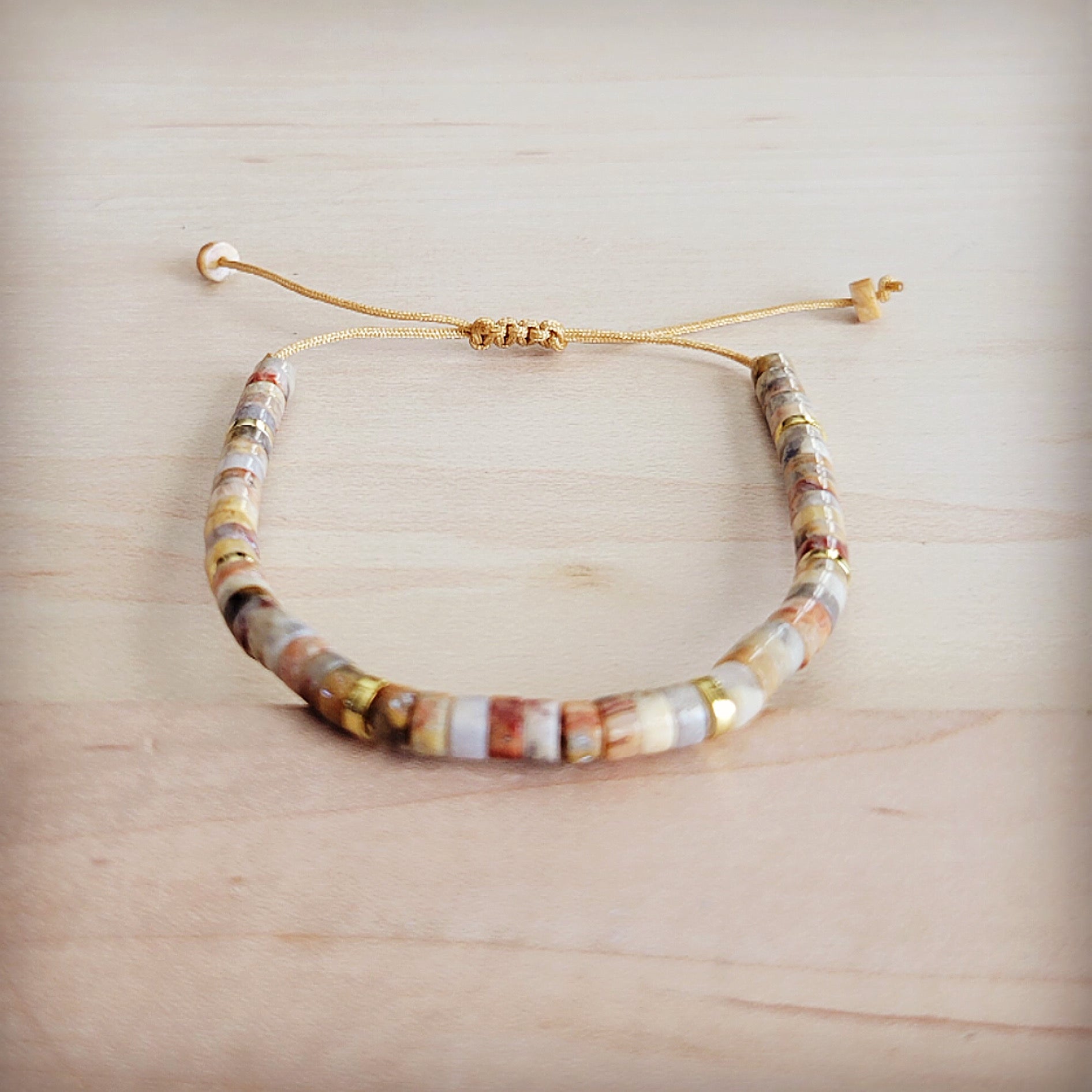 Genuine Aqua Terra & Gold Adjustable Bracelet 811r