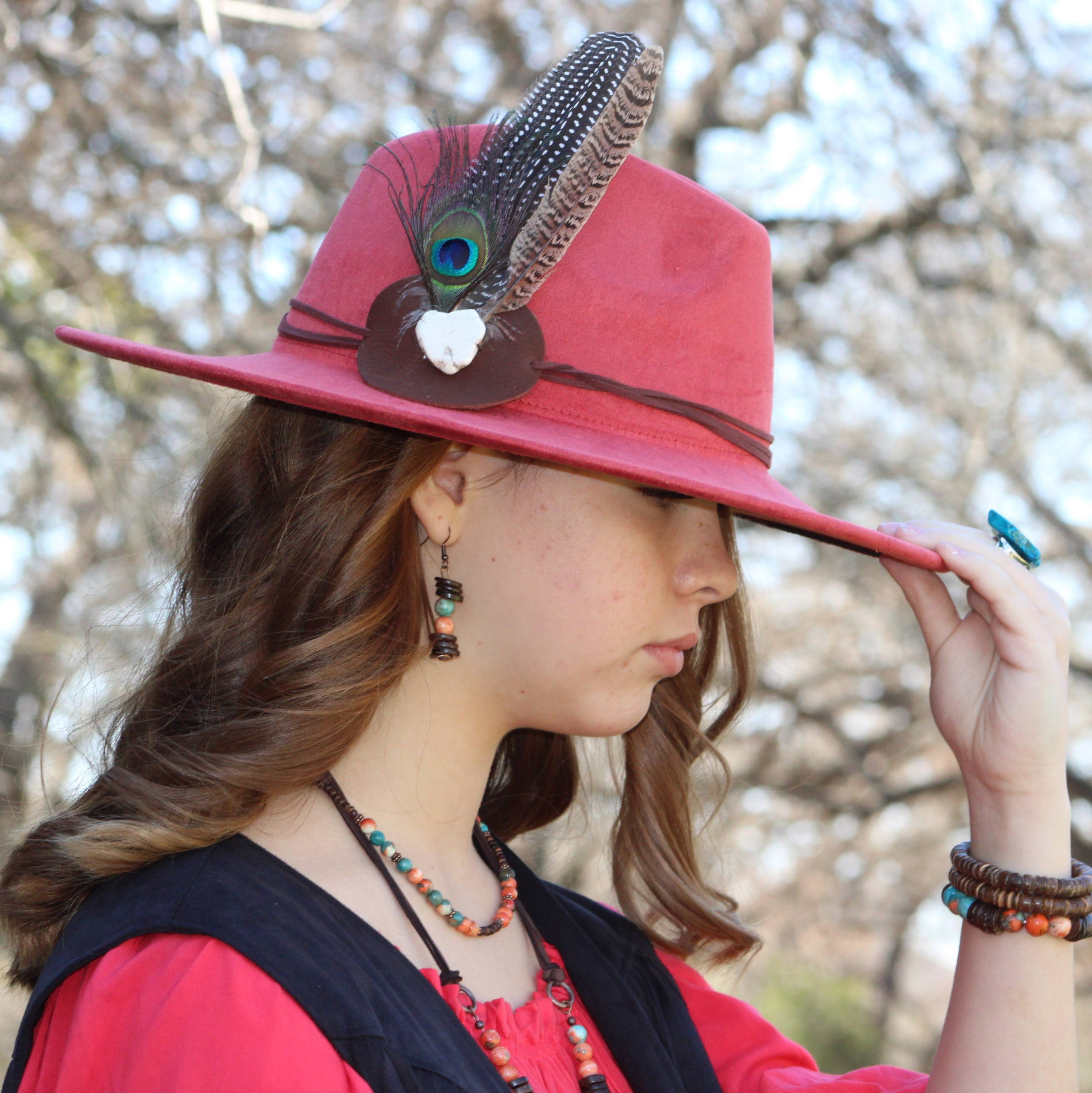 **Natural American Turquoise and Wood Earrings 226h