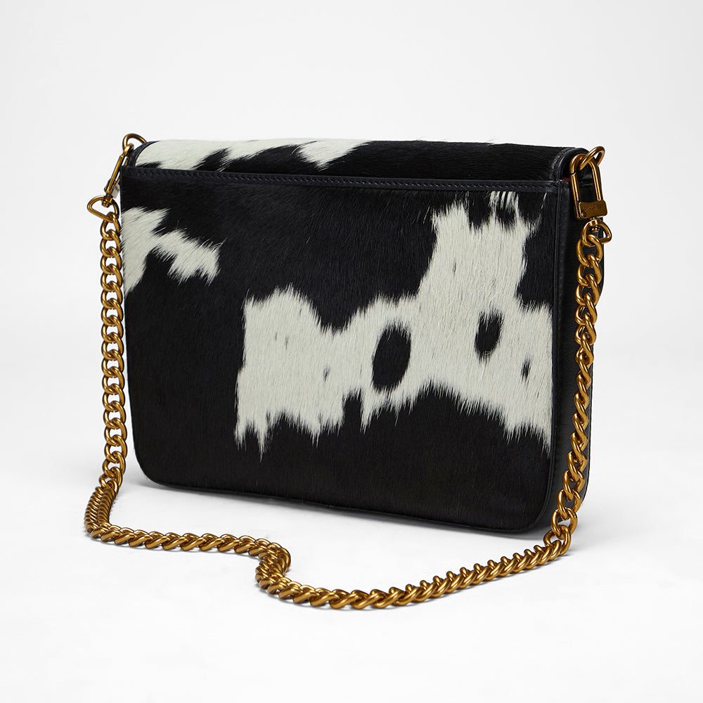 Loyal West LW ON THE GO MEDIUM CHAIN BAG IN COWHIDE AND  CALFSKIN