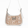 Loyal West DANNIA MEDIUM PURSE - IVORY DUST  HANDTOOLED LEATHER AND CALFSKIN