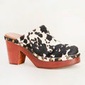 Loyal West Carlotta Trail Clogs Black And White Cowhide