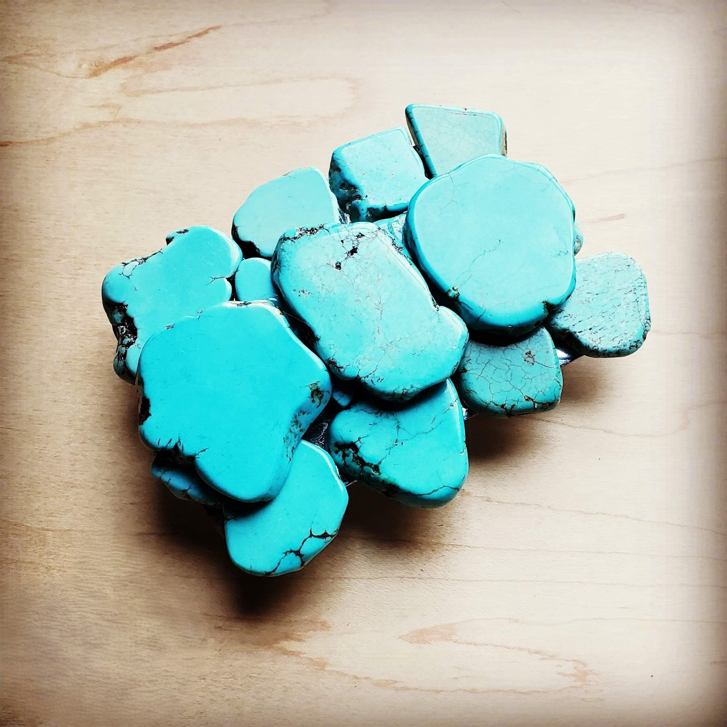 Large Turquoise Slab Belt Buckle 901f