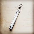 **Embossed Leather Key Chain Strap White Chateau 701v