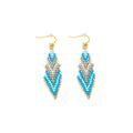 Mother's Shawl Beaded Earrings In Blue
