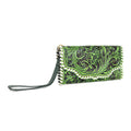Desert Roses Wallet in Crimson In Green