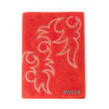 Texas Blaze Embroidered Leather Diary in Scarlet Red