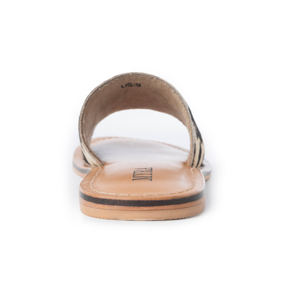Myra Mojave Herd Hairon Leather Sandals in Creamhide White