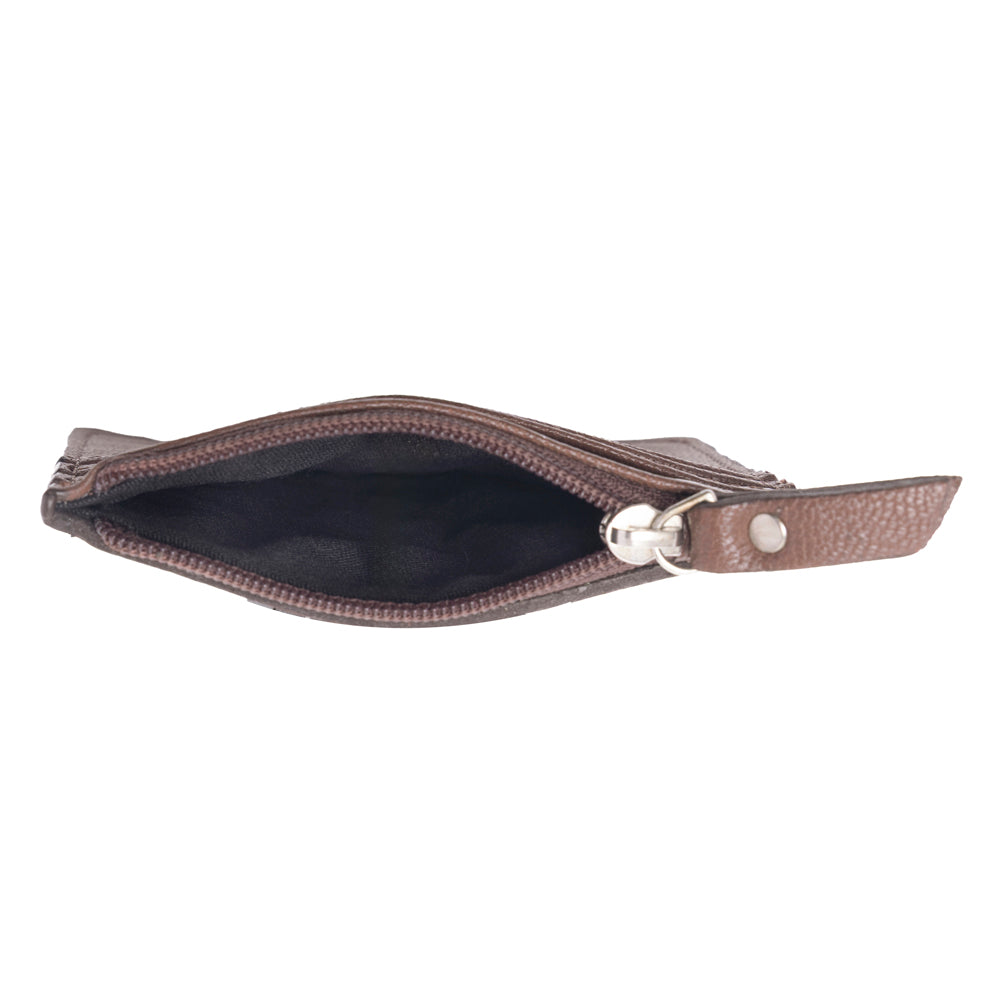 Myra Briar Creek Handtooled Leather Credit Card Holder in Sage Tan