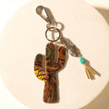 Myra Desert Dune Handtooled Leather Key Fob in Olive Tan