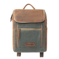Myra Carriage Port Slimline Backpack - Aged Leather Flap, Rustic Daypack for Daily Commute & Outdoor Travel