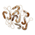 Jolly Candy Cane Hair-On Hide Ornament Set In Brown