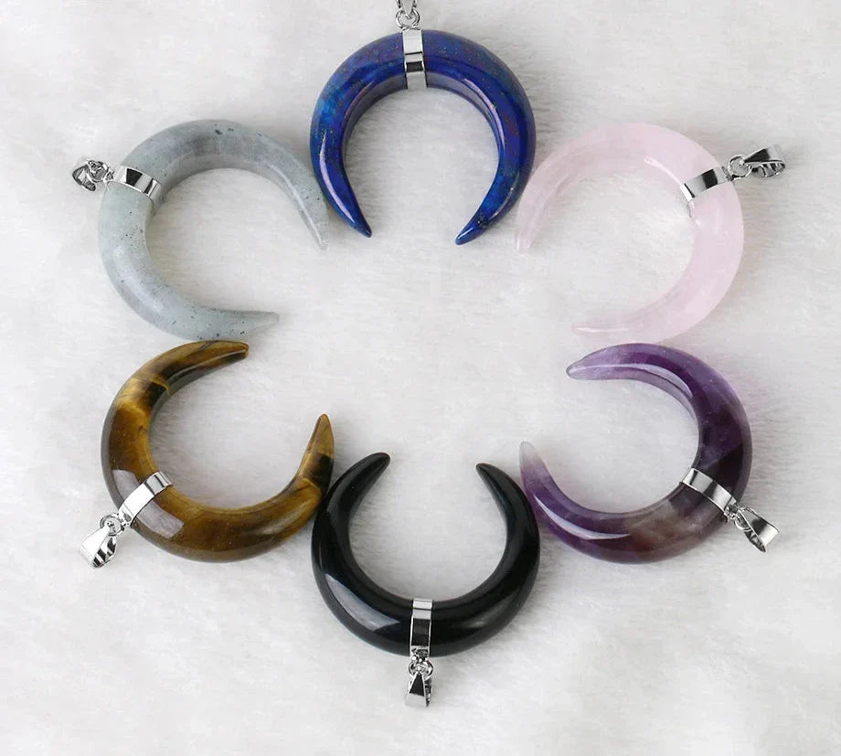 Crystal Crescent Moon Necklaces