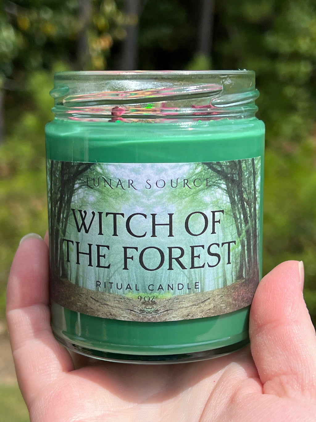 Witch of the Forest Candle | Enchanted Green Hedge Nature Cottage Garden Faerie Mountain Witchcraft | Folk Magic Ritual Spell Altar Offering