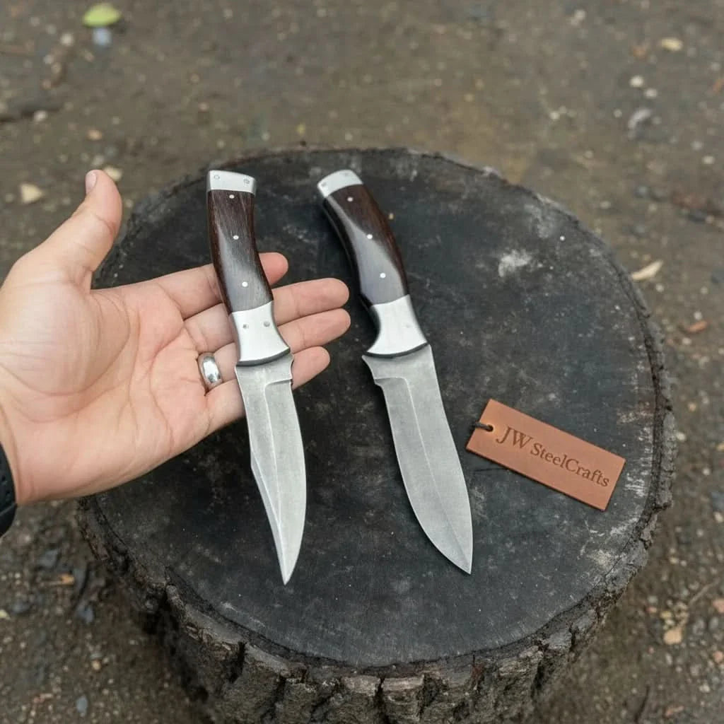 Hand-Forged 3-Piece Kitchen Knife Set with  Dark Rosewood Handles