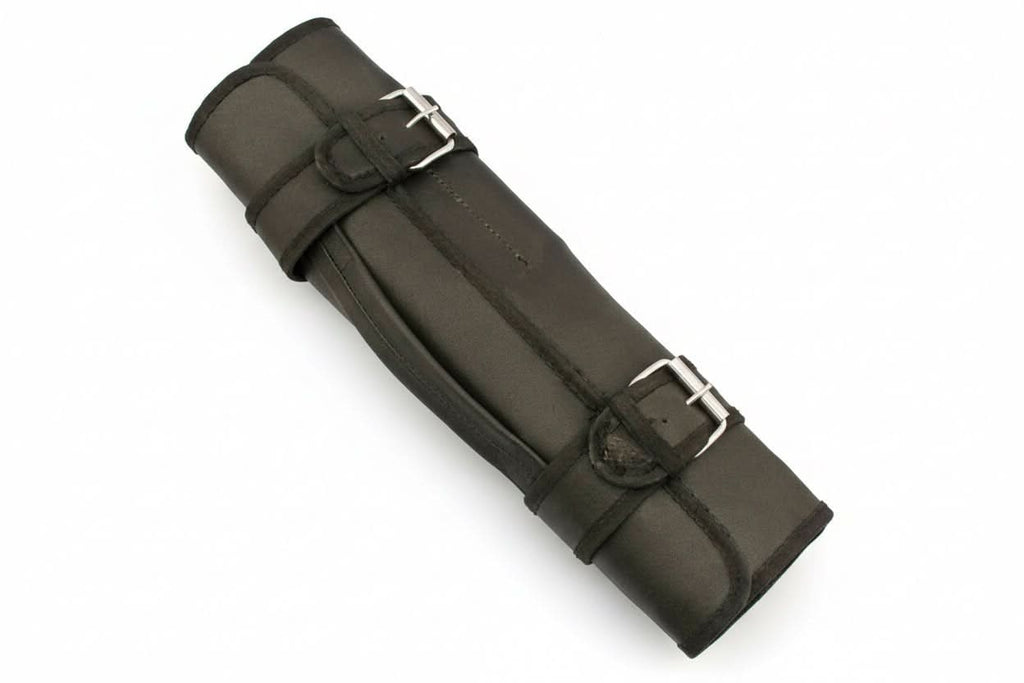 best chef knife Custom Handmade Leather Roll Bag for  7  pieces set / Chef sets Bag german knife   DK-0138