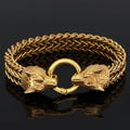 Vikings Wolf Heads Stainless Steel Bracelet