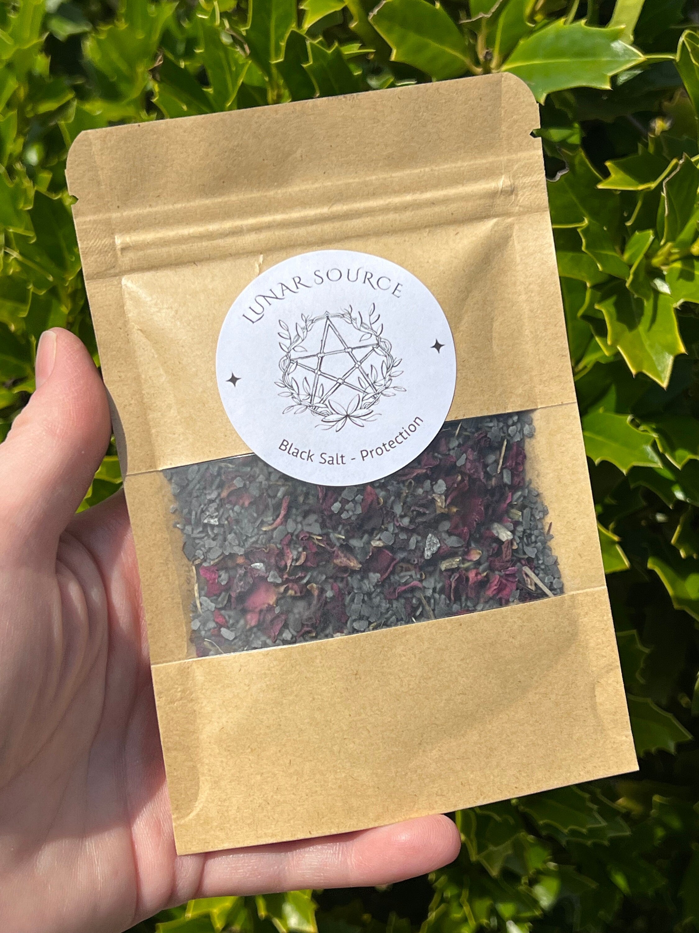 Witches Black Salt Herbal Blend | Spellcasting Ritual Spiritual Fiery Wall of Protection Reversal Altar Spell Tool Pagan Witchcraft New Age