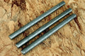 3 Piece Damascus Steel Rod Set 10 Inch Round Bars for Ring Making