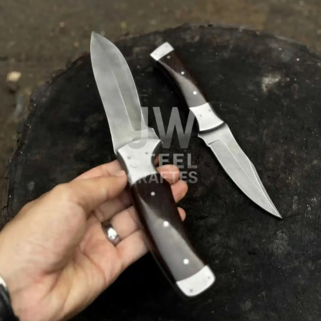 Hand-Forged 3-Piece Kitchen Knife Set with  Dark Rosewood Handles