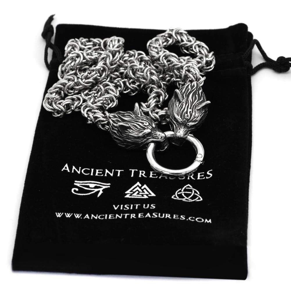 Vikings Wolf Head Stainless Steel Chain