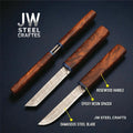 3-Piece Handmade Knife Set — 5-Inch Damascus Utility Blades with Rosewood Handles & Interlocking Scabbard